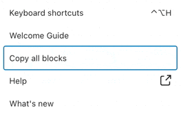 wordpress All Blocks option